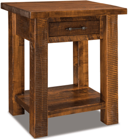Amish Houston Rustic 1-Drawer Open Nightstand in Brown Maple