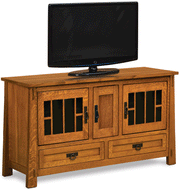 Amish Modesto Tall Media Stand with Centennial Style Doors