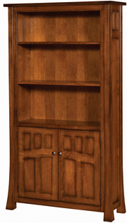 Amish Bridgefort Bookcase with Doors