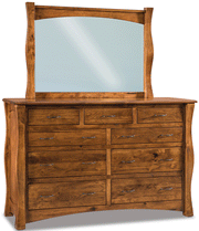 American-Made Reno Wide 9-Drawer Dresser with Mirror