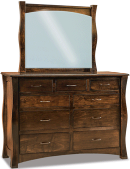 American-Made Reno 9-Drawer Dresser with Mirror