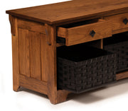 Amish Lattice Weave Drawer Bench