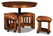 Amish Round 5 Piece Table Bench Set
