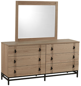 Amish Anaheim 6 Drawer Dresser with Mirror