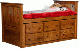 American-Made Captains Twin Size Platform Bed