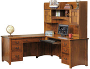 Amish Rivertowne L Desk with Hutch
