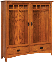 Amish Arts & Crafts Double Door Bookcase
