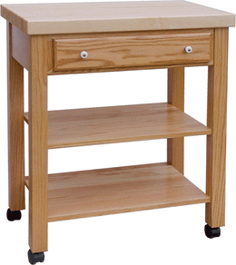 Amish Butcher Block Microwave Cart