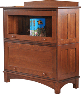 Amish Woodland Barrister Two Piece Bookcase
