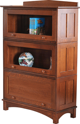 Amish Woodland Barrister Three Piece Bookcase