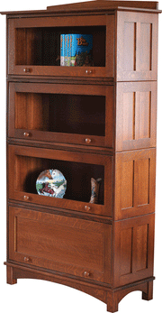 Amish Woodland Barrister Four Piece Bookcase