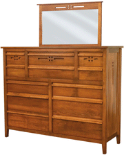 Amish West Village 12 Drawer Dresser with Mirror