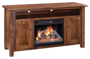 Amish Barn Floor Fire Place TV Stand