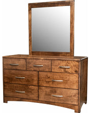 Amish Zephyr 7 Drawer Dresser with Mirror