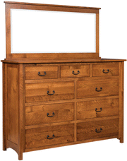 Amish London Tall Mule Dresser with Mirror
