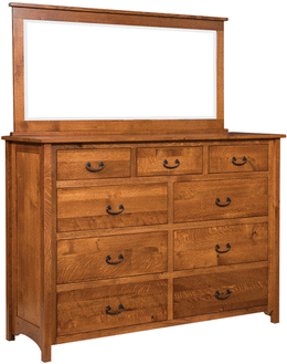 Amish London Tall Mule Dresser with Mirror