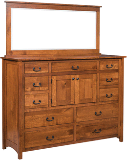 Amish London Deluxe Mule Dresser with Mirror