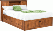 Amish London Platform Bookcase Bed