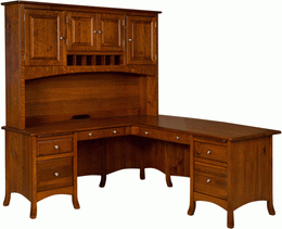 Amish Carlisle L-Desk with Hutch
