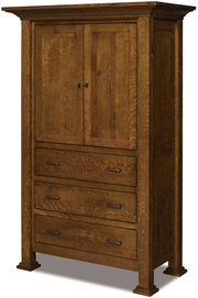 Amish J&R Empire Armoire with 3-Drawers