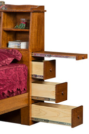 Amish Bookcase Bed with Side Drawers