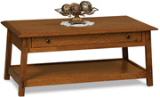 Amish Colbran Open Coffee Table with Drawer
