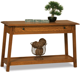 Amish Colbran Open Sofa Table with Drawer