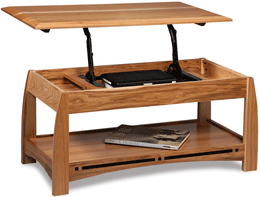 Amish Boulder Creek Open Lift-Top Coffee Table with Counterweight