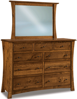 Amish Matison 9-Drawer Dresser with Mirror