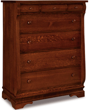 Amish Chippewa Sleigh 7 Drawer Chest