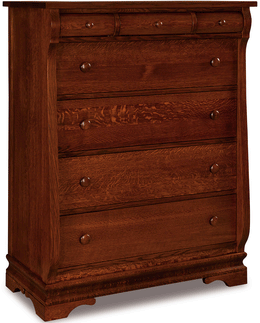 Amish Chippewa Sleigh 7 Drawer Chest