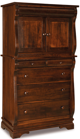 Amish Chippewa Sleigh Chest Armoire