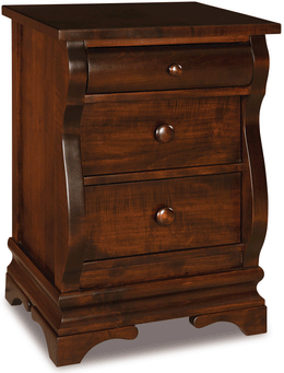 Amish Chippewa Sleigh 3 Drawer Nightstand
