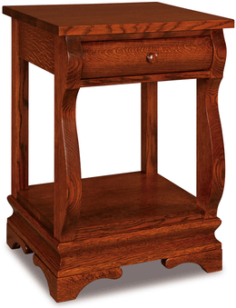 Amish Chippewa Sleigh 1 Drawer Nightstand