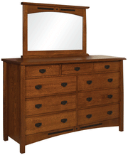 Amish Bel Aire High 9 Drawer Dresser with Mirror