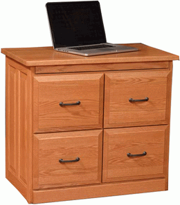 Amish Traditional Small Pull-Out Desk with File Drawers