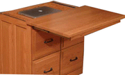 Amish Traditional Small Pull-Out Desk with File Drawers