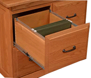Amish Traditional Small Pull-Out Desk with File Drawers