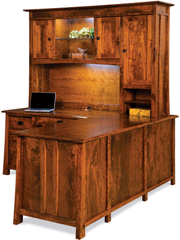 American Made Grant L Desk with Hutch Top