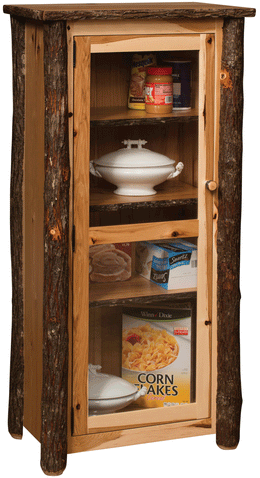 Amish Rustic Jelly Cupboard with Glass Door