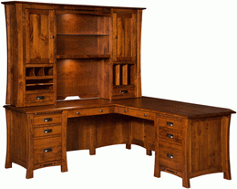 Amish Arts & Crafts Corner L Desk with Hutch