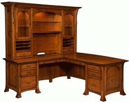 Amish Breckenridge L Desk with Hutch