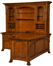 Amish Breckenridge L Desk with Hutch
