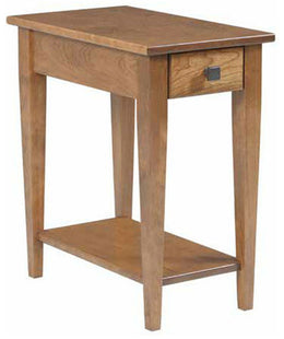 Amish Woodland Shaker Chairside Table with Shelf