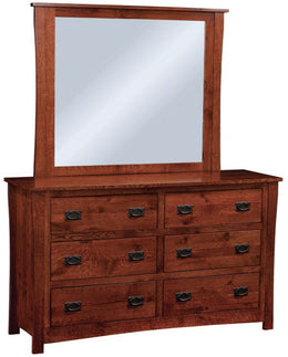 Amish Montana Mission 6 Drawer Dresser with Mirror