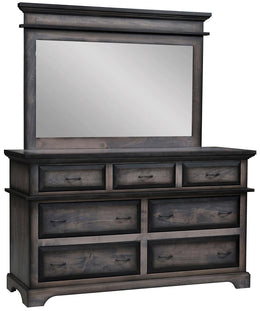 Amish Lockhart Low Dresser with Mirror