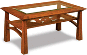Amish Artesa Glass Top Coffee Table