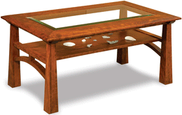 Amish Artesa Glass Top Coffee Table