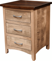 Amish Roxbury Rustic Nightstand in Brown Maple