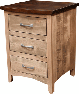 Amish Roxbury Rustic Nightstand in Brown Maple